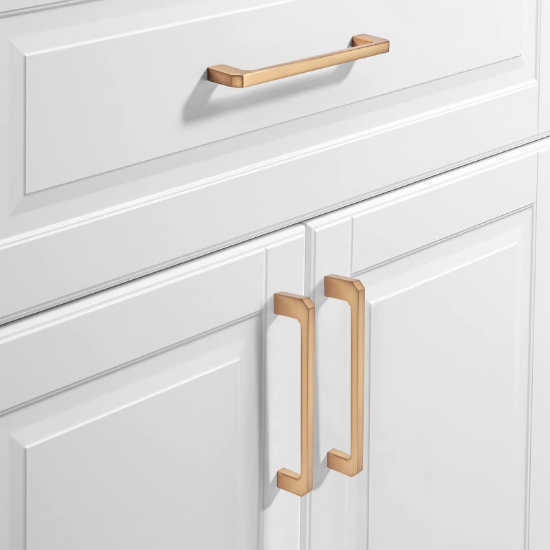 TUNNY 10 Pack Modern Cabinet Handles-6.3""/160mm Screw Spacing Matte Champagne Brushed Solid Furniture Hardware Handles Cabinet Hardware Kitchen Cabinet Handles for Bathroom Drawer Pulls - Image 3